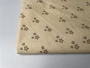 Patchwork stof (prøvetryk) - små fine stjerner på gullig nude bund, 275 cm